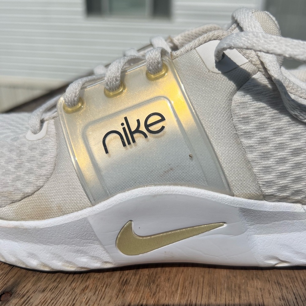 Nike Cream and Gold Athletic Shoes
